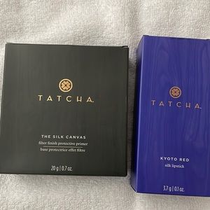 Tatcha Silk Primer and Kyoto Red Lipstick.
